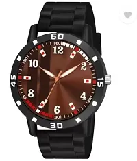 Stylish Brown PU Analog Watches For Men-thumb1