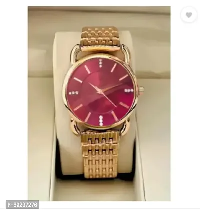 Stylish Golden Metal Analog Watches For Women-thumb2