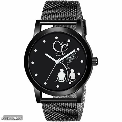 Stylish Black PU Analog Watches For Men-thumb0