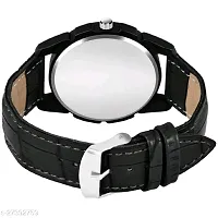 Stylish Black Genuine Leather Analog Watches For Men-thumb1