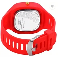 Stylish Red PU Analog Watch For Men-thumb1