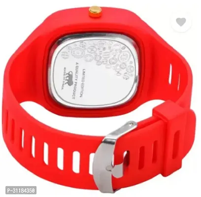 Stylish Red PU Analog Watch For Men-thumb2