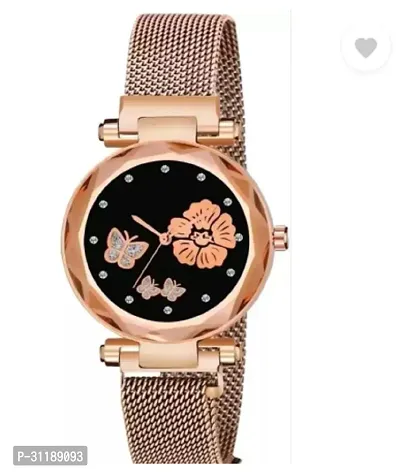 Analog Watch - For Women Rose Magnet Belt Butterfly Dial Rose Girls-thumb2