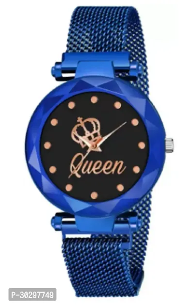 Stylish Blue Metal Analog Watches For Women-thumb0