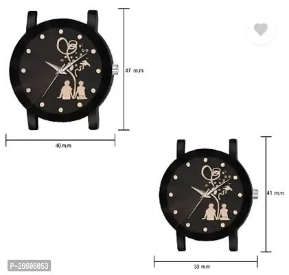 Stylish Black Metal Analog Couple Watches For Men And Women, Pack Of 2-thumb3