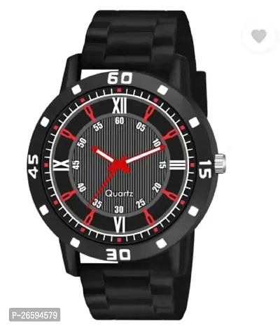 Stylish Black PU Analog Watches For Men-thumb2