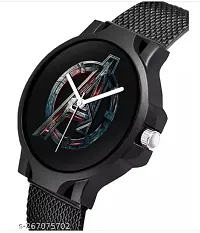 Stylish Black PU Analog Watches For Men-thumb2