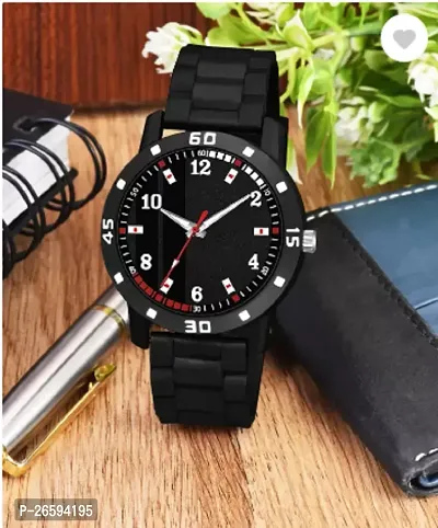 Stylish Black PU Analog Watches For Men-thumb2