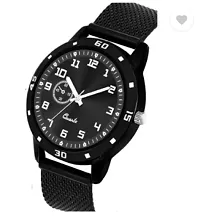 Stylish Black PU Analog Couple Watches For Men And Women, Pack Of 2-thumb1