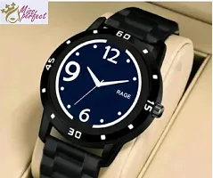 Stylish Black PU Analog Watch For Men-thumb2