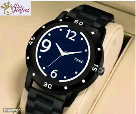 Stylish Black PU Analog Watch For Men-thumb3