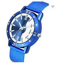 Stylish Blue PU Analog Watches For Men-thumb1