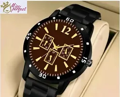 Stylish Black PU Analog Watch For Men-thumb2