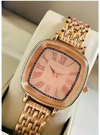 Stylish Golden Metal Analog Watches For Women-thumb1