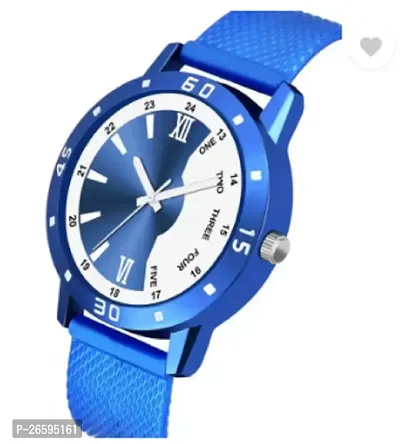 Stylish Blue PU Analog Watches For Men-thumb2