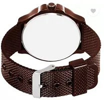 Stylish Brown PU Analog Watches For Men-thumb1