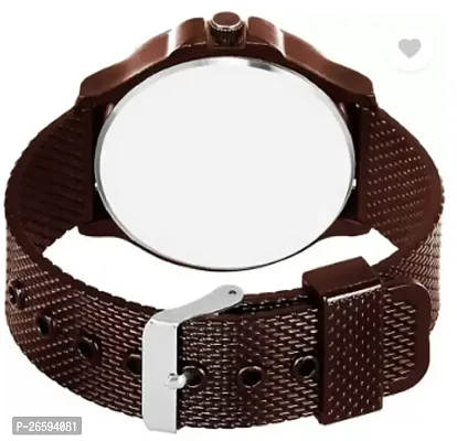 Stylish Brown PU Analog Watches For Men-thumb2