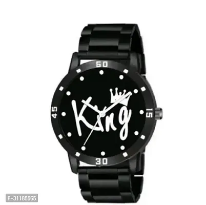 Stylish Black PU Analog Watch For Men-thumb0