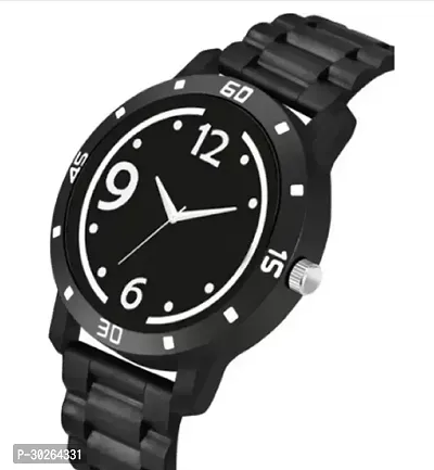 Stylish Black PU Analog Watch For Men-thumb0