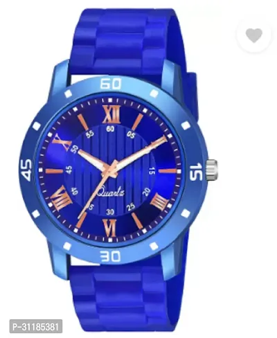 Stylish Blue PU Analog Watch For Men-thumb0