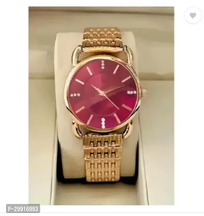 Stylish Golden Metal Analog Watches For Women-thumb4