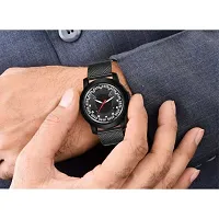 Stylish Black Pu Analog Watch For Men-thumb1