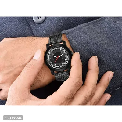 Stylish Black Pu Analog Watch For Men-thumb2