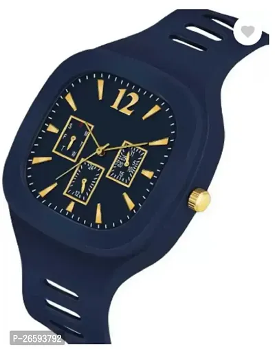 Stylish Blue PU Analog Watches For Men-thumb3