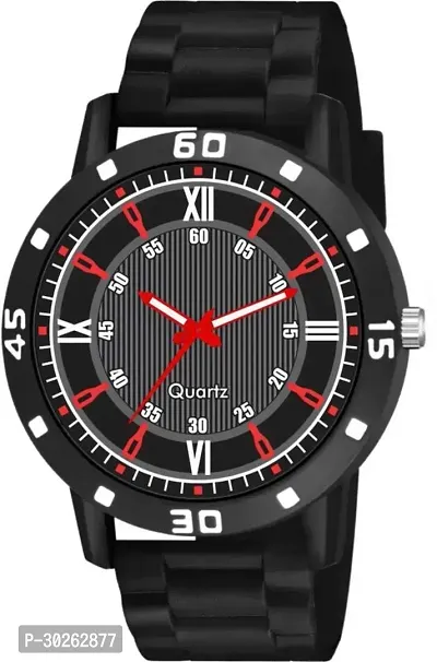 Stylish Black PU Analog Watch For Men-thumb2