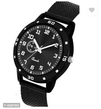 Stylish Black PU Analog Couple Watches For Men And Women, Pack Of 2-thumb2