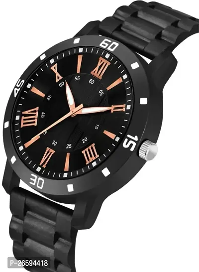 Stylish Black PU Analog Watches For Men-thumb3