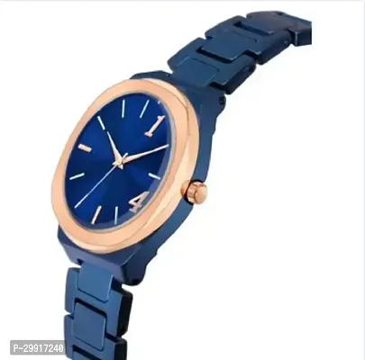 Stylish Blue Metal Analog Watches For Women-thumb0