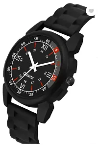 Stylish Black PU Analog Watch For Men-thumb1