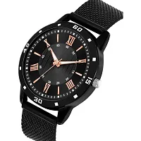 Stylish Black Pu Analog Watch For Men-thumb1