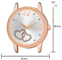 Analog Watch - For Girls Rose Gold Heart Dial Pink Leather Strap Watch For Girl-thumb3