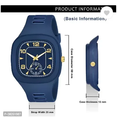 Stylish Blue PU Analog Watch For Men-thumb4