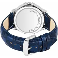 Stylish Blue Leather Analog Watch For Men-thumb2