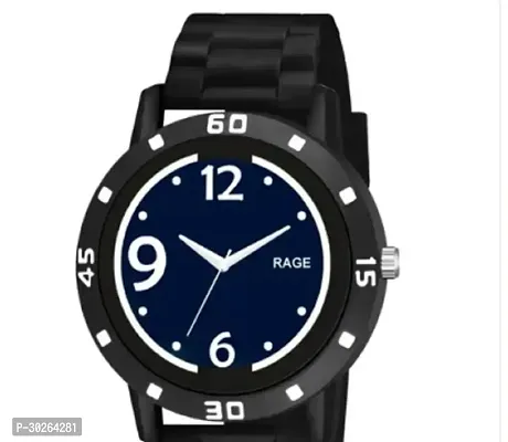 Stylish Black PU Analog Watch For Men-thumb0