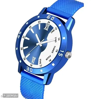 Stylish Blue PU Analog Watches For Men-thumb2