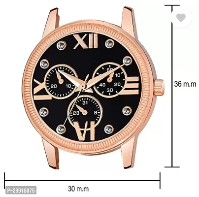 Stylish Black Genuine Leather Analog Watches For Women-thumb4