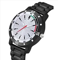 Stylish Black PU Analog Watch For Men-thumb2