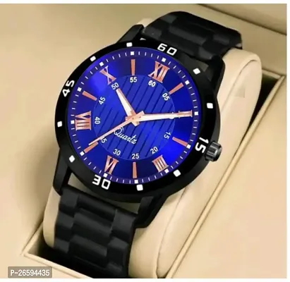 Stylish Blue PU Analog Watches For Men-thumb0