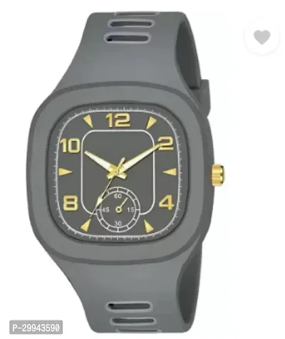 Stylish Grey PU Analog For Men-thumb0