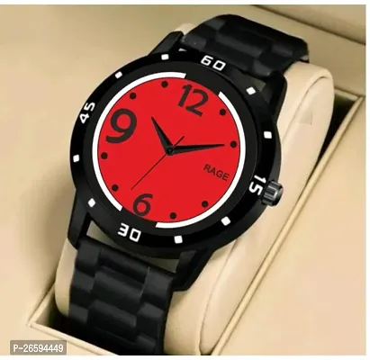 Stylish Red PU Analog Watches For Men-thumb0