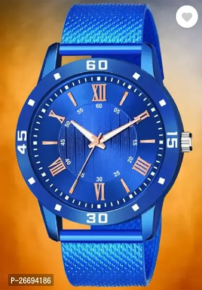 Stylish PU Blue Analog Watch For Men