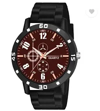 Stylish Black PU Analog For Men-thumb1