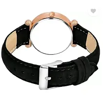 Stylish Black Genuine Leather Analog Watches For Women-thumb1