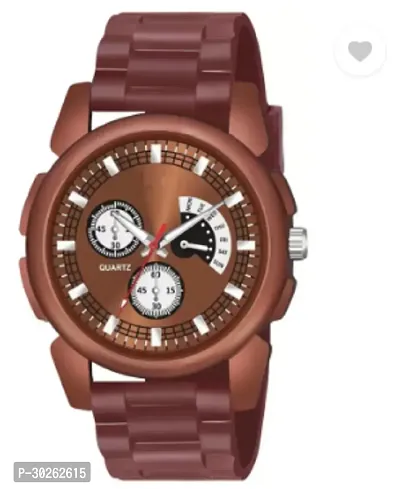 Stylish Brown PU Analog Watch For Men