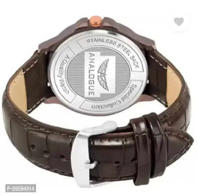 Stylish Brown Genuine Leather Analog Watches For Men-thumb2