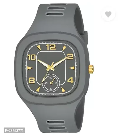 Stylish Grey PU Analog Watches For Men-thumb0